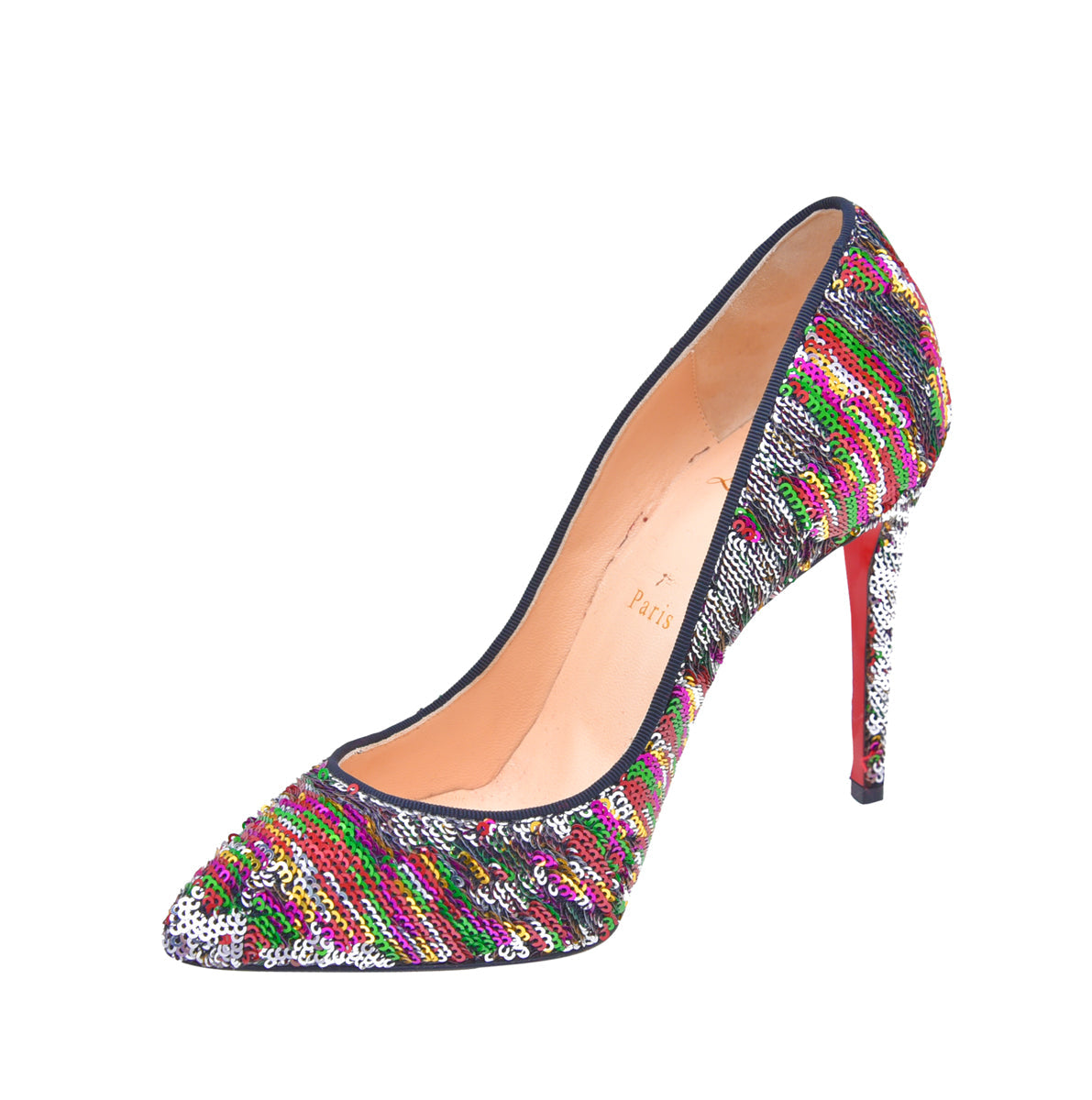 Christian Louboutin Multicolor Sequin Pigalle Follies Stiletto Pump 38