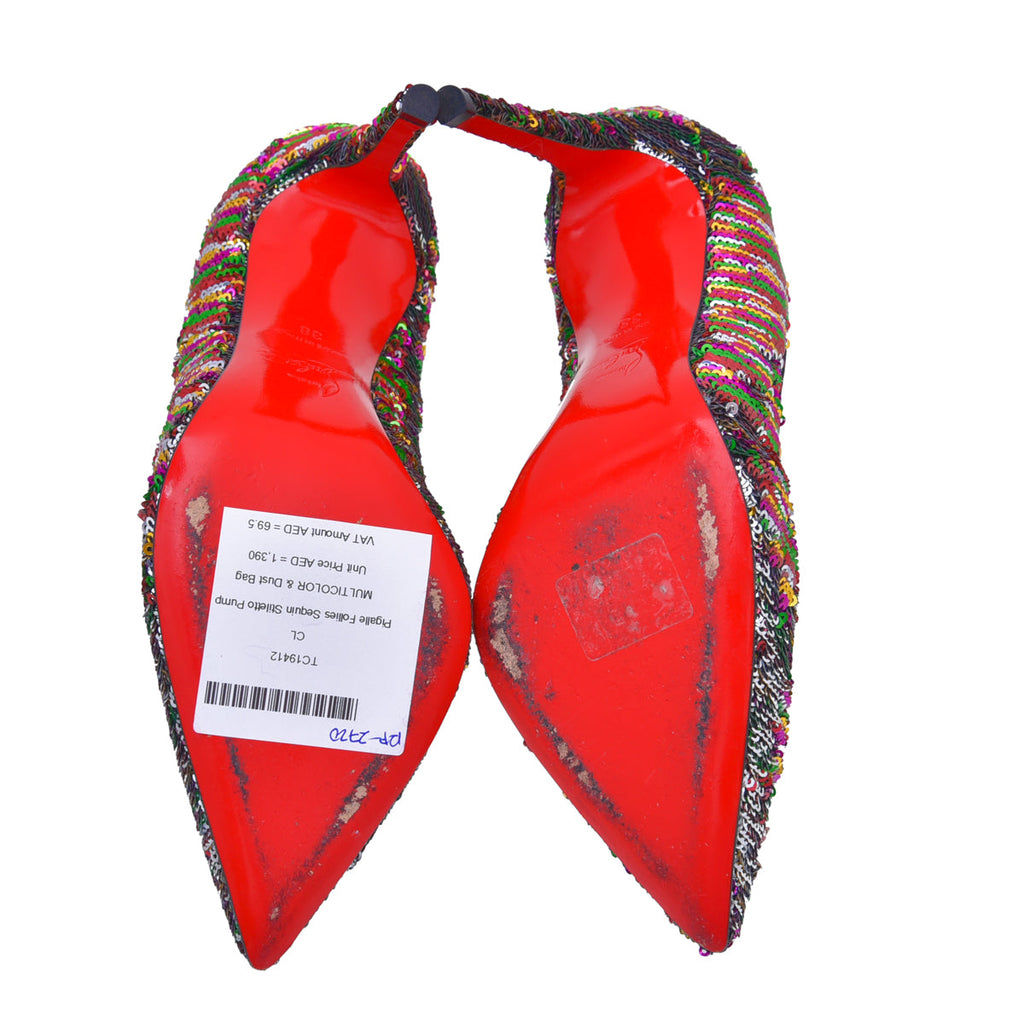 Christian Louboutin Multicolor Sequin Pigalle Follies Stiletto Pump 38