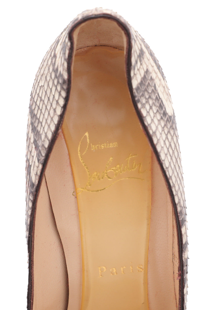 Christian Louboutin Beige Python Daffodile Platform Pump 38
