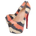 Christian Louboutin Tricolor Python Highness 150mm Peep Toe Platform 37.5