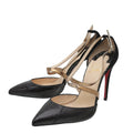 Christian Louboutin Black Python & Suede Maltaise Pumps 35.5