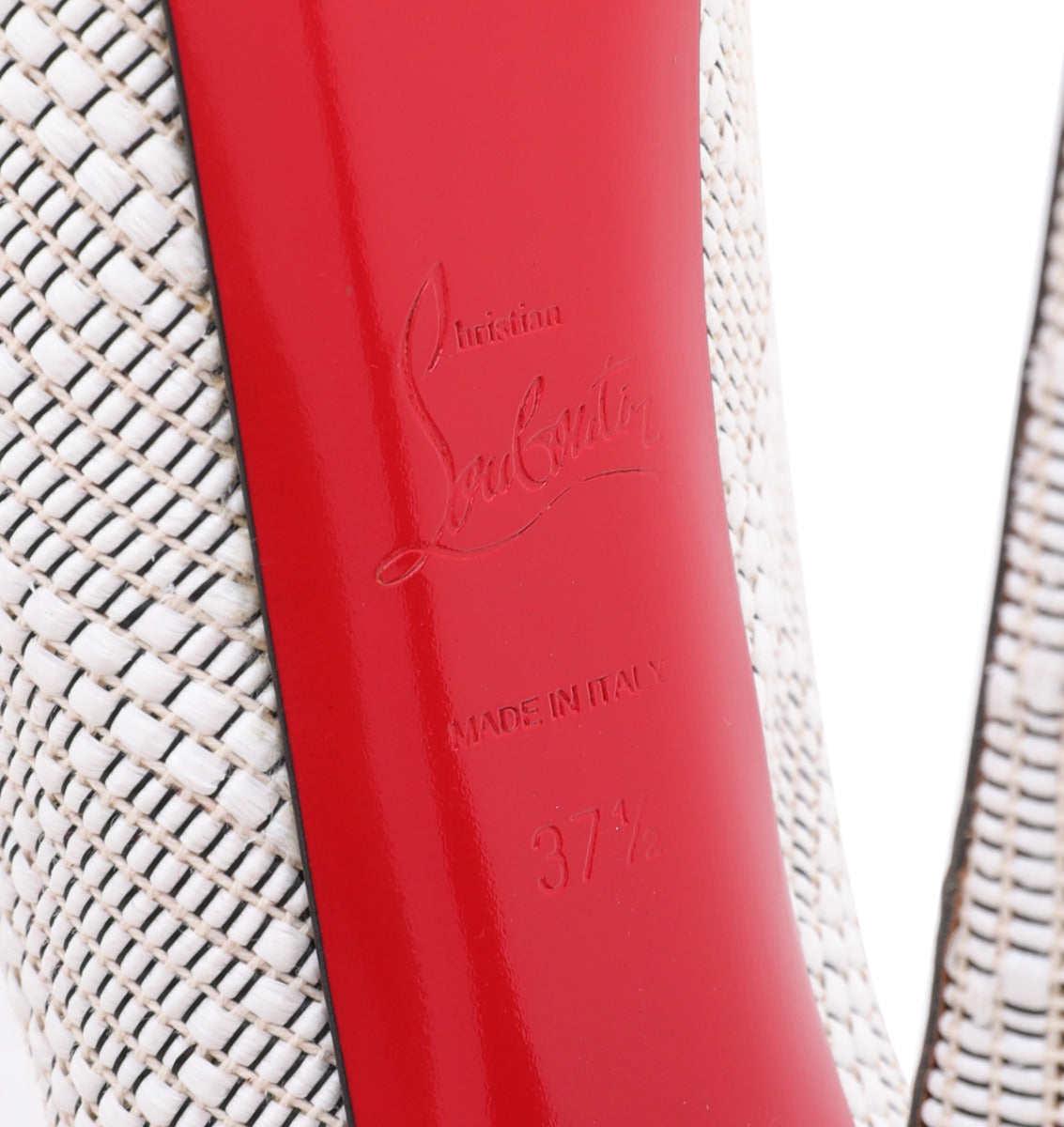 Christian Louboutin Bicolor Raffia Daffodile Platform Pumps 37.5
