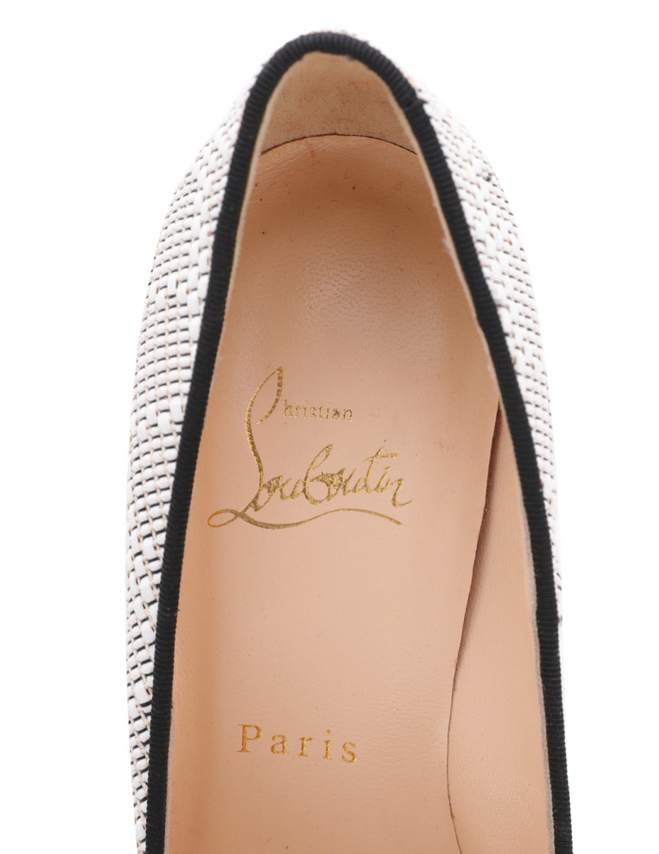 Christian Louboutin Bicolor Raffia Daffodile Platform Pumps 37.5