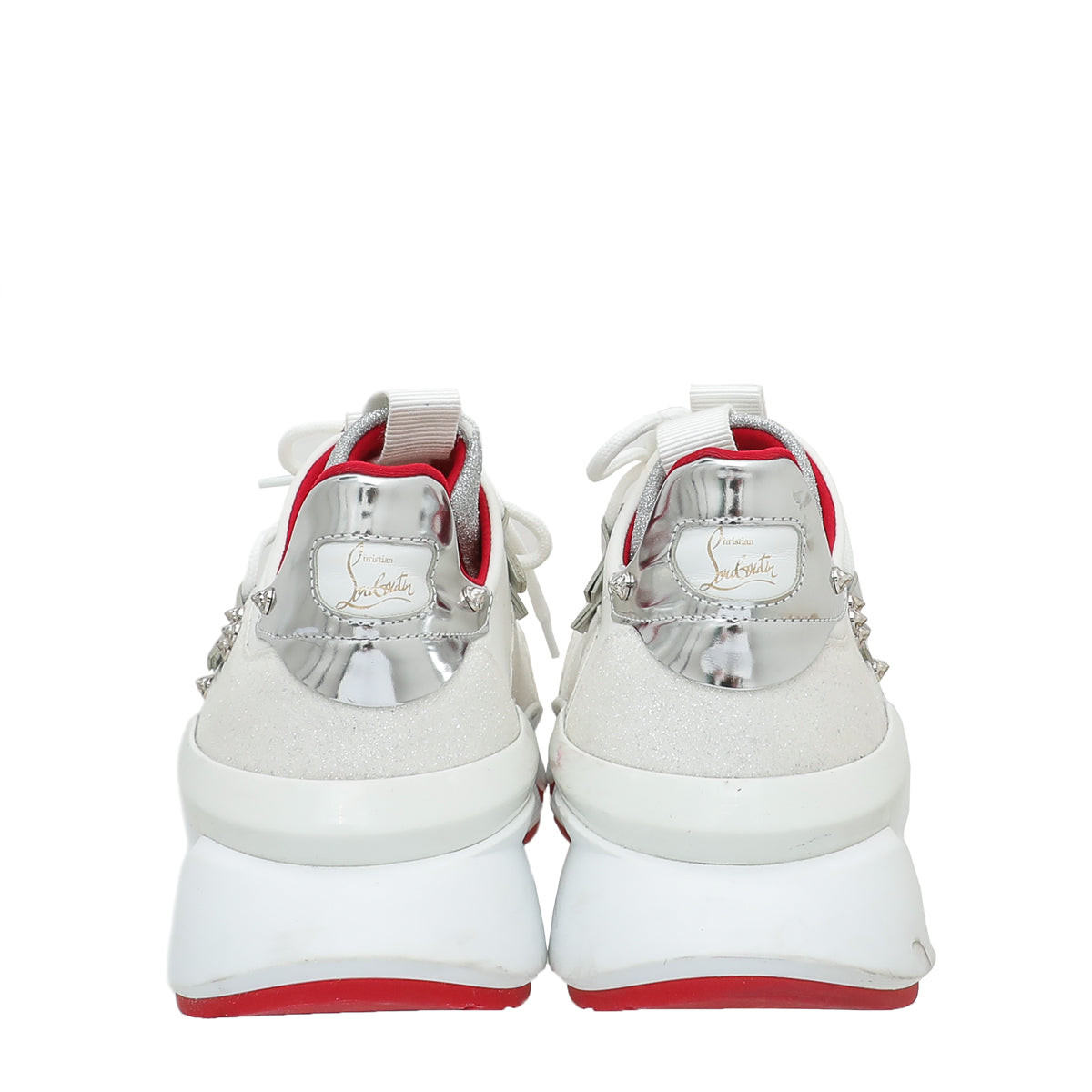 Christian Louboutin Red Glitter Neoprene Runner Donna Sneakers 42