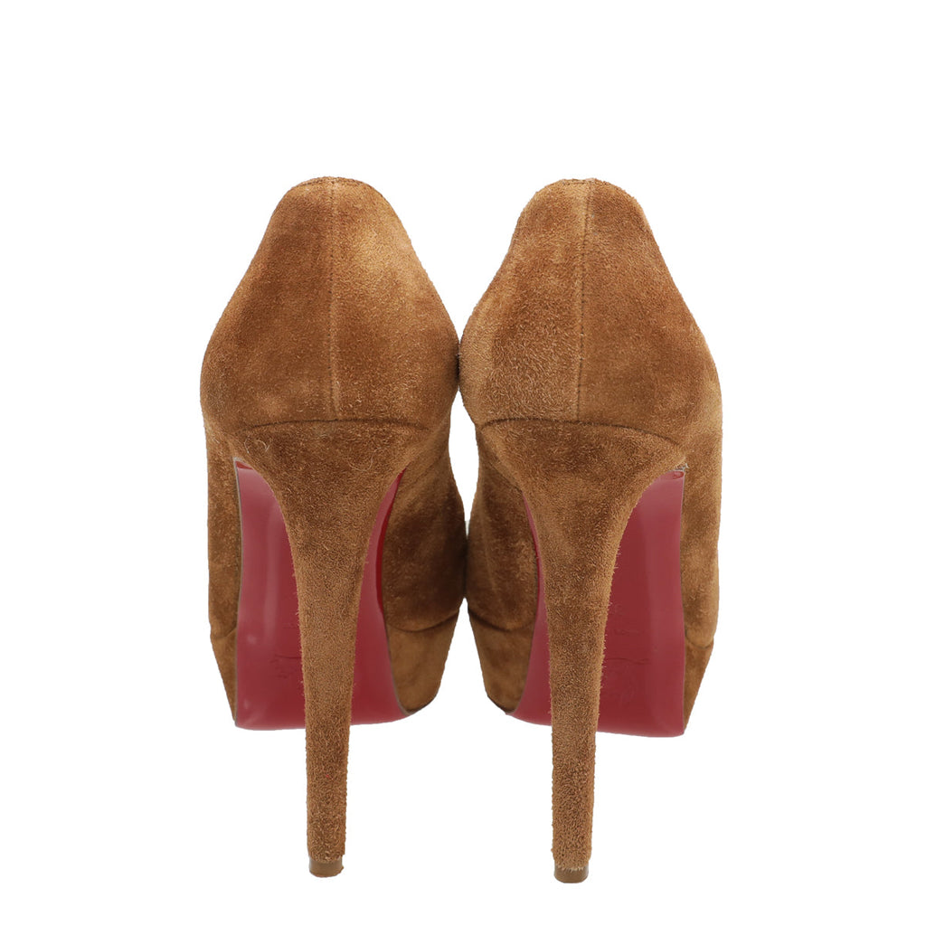 Christian Louboutin Tan Suede New Simple Platform Pump 37.5