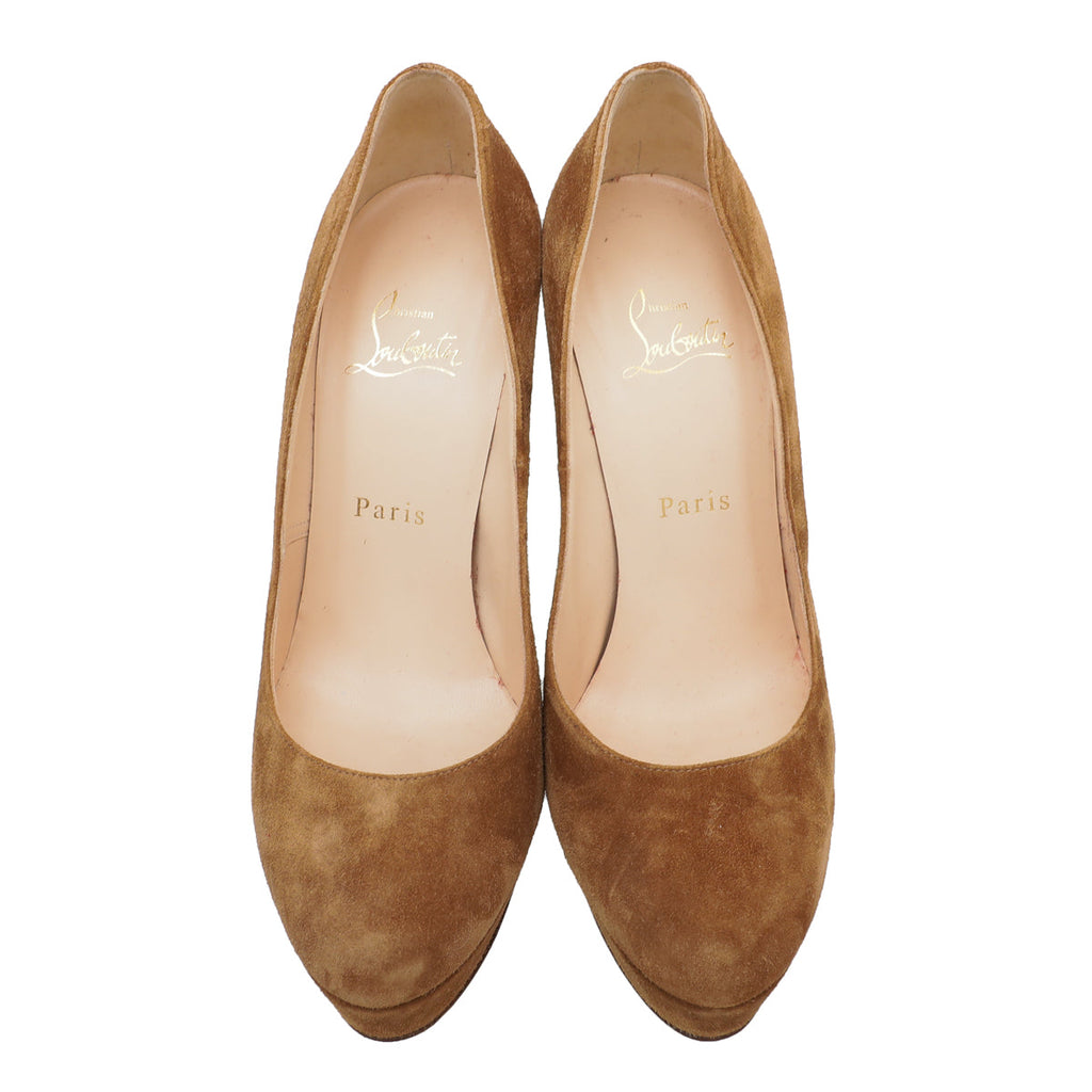 Christian Louboutin Tan Suede New Simple Platform Pump 37.5
