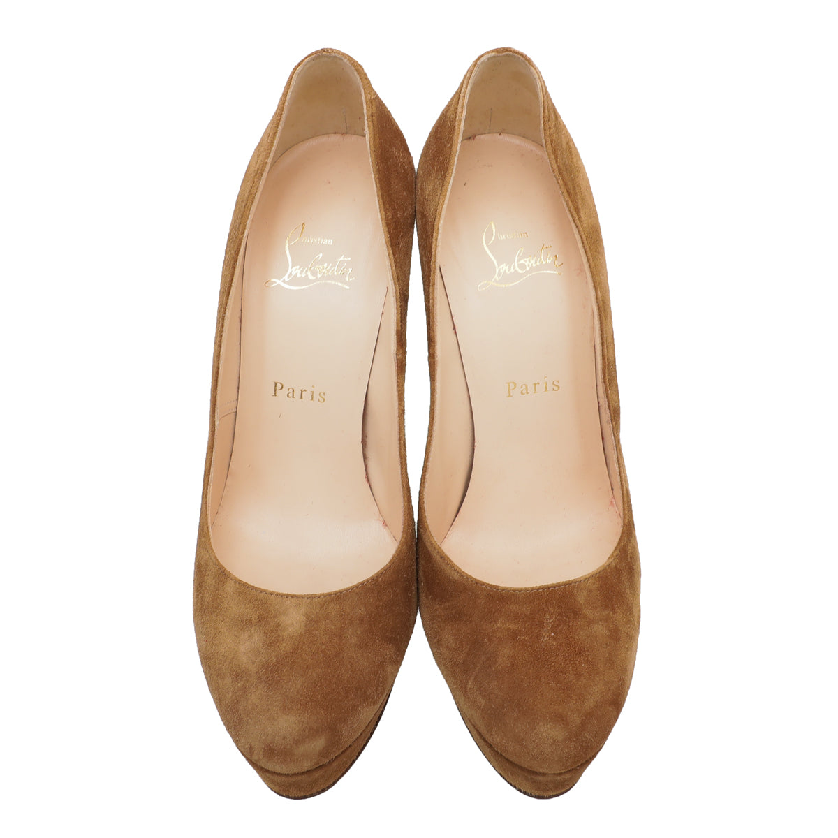 Christian Louboutin Tan Suede New Simple Platform Pump 37.5