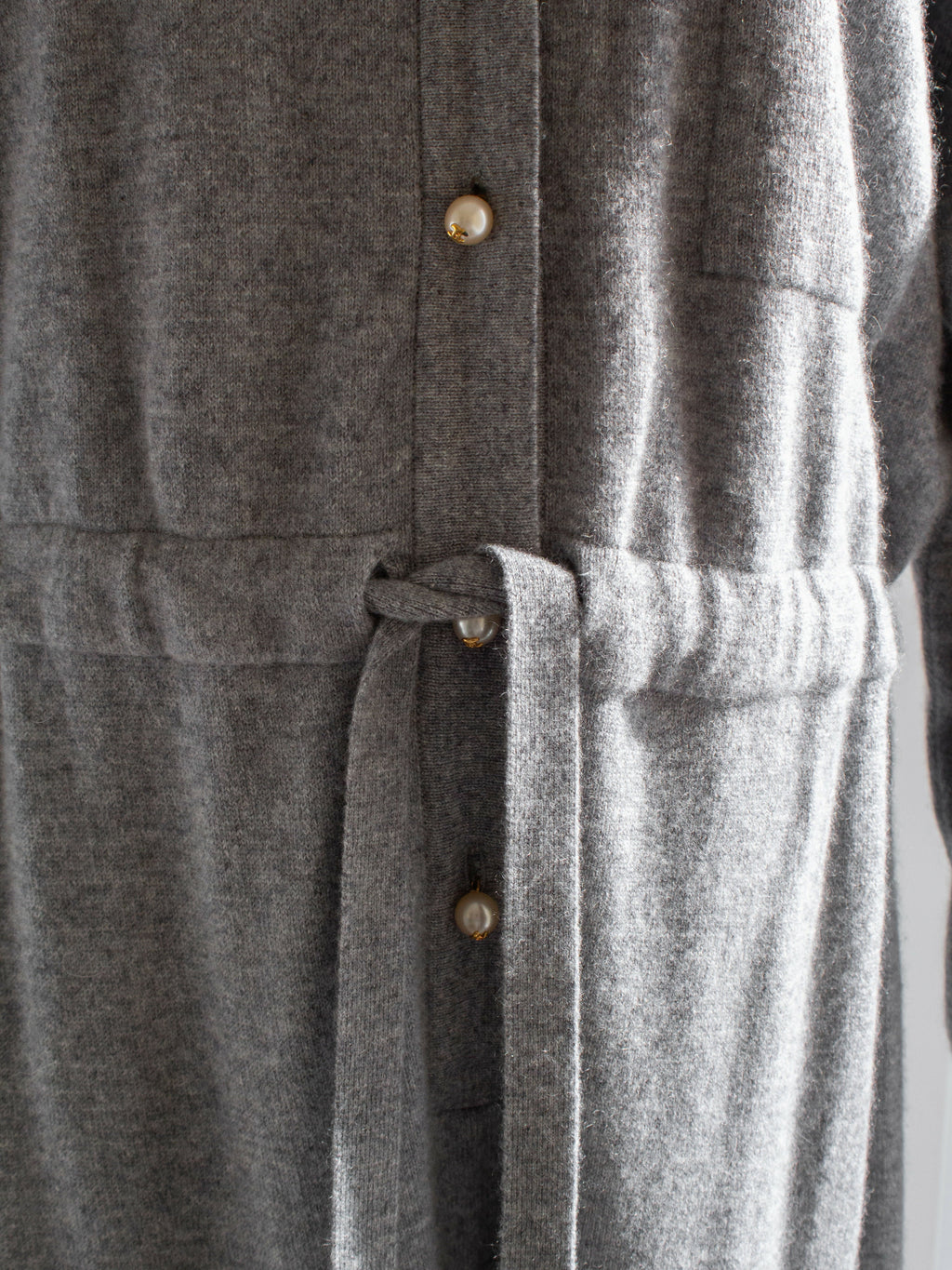 Rare Chanel F/W 1991 Grey White Pearl CC Cashmere Linda 91A Jumpsuit