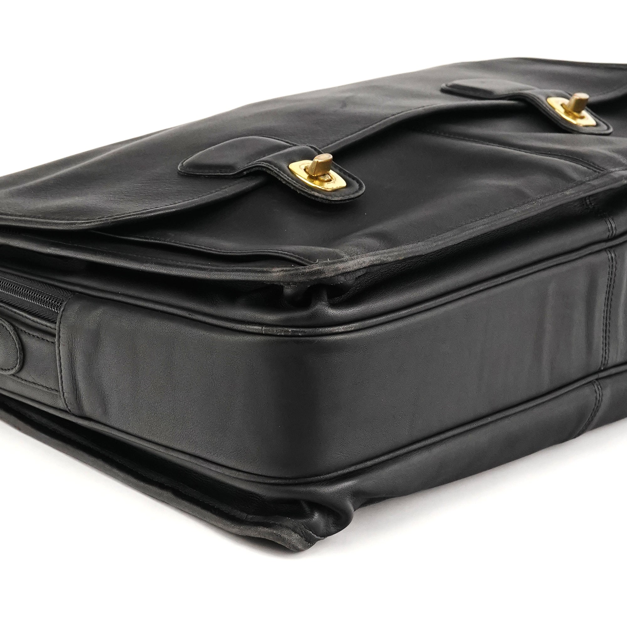 0532 Black Leather Metropolitan 2-Way Bag