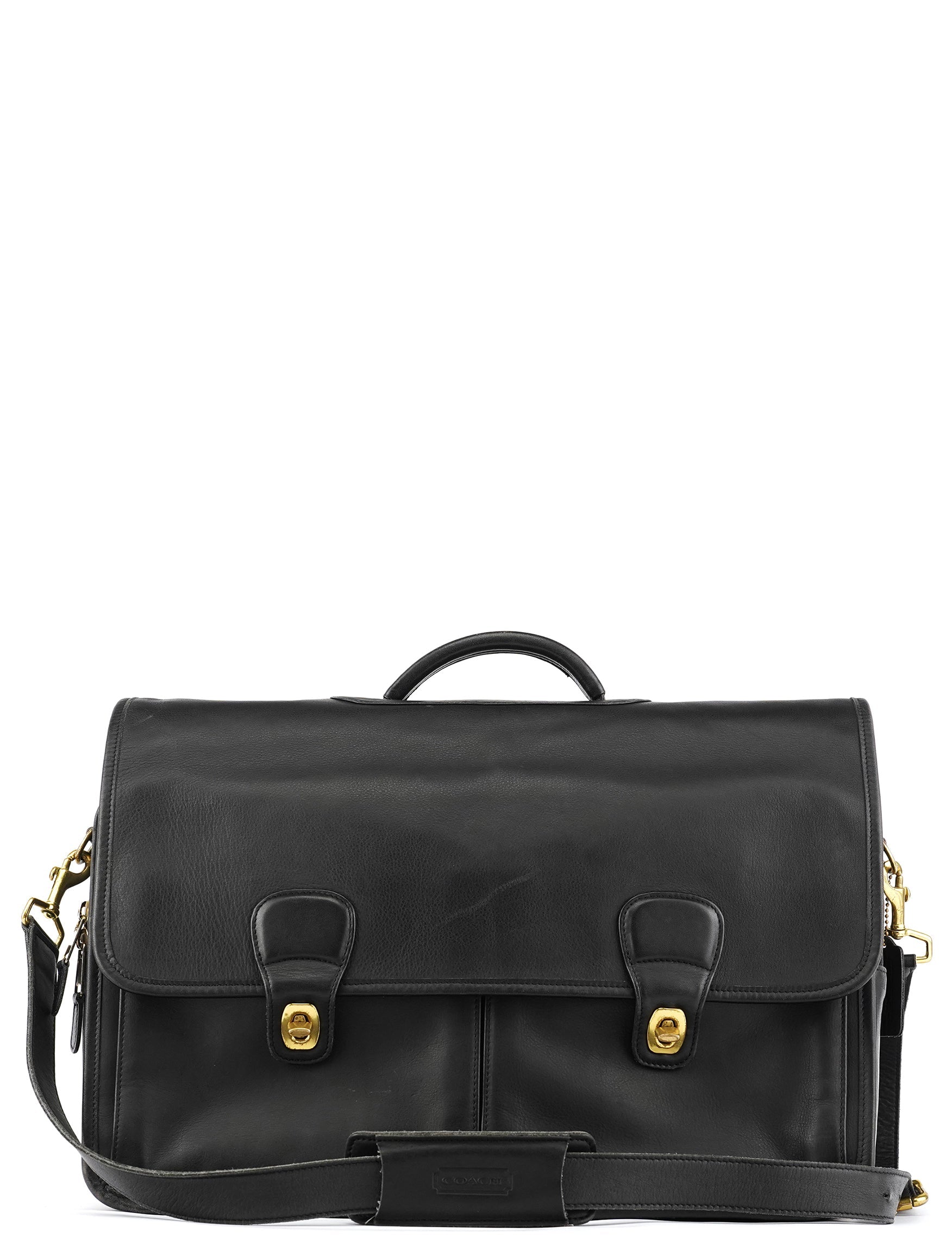 0532 Black Leather Metropolitan 2-Way Bag