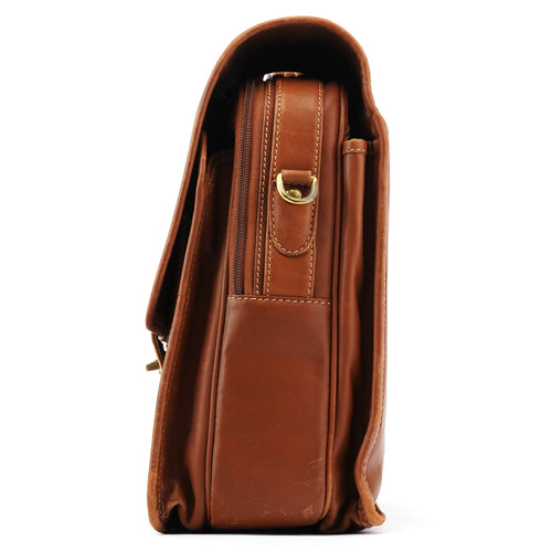0532 Light Brown Leather Metropolitan 2-Way Bag