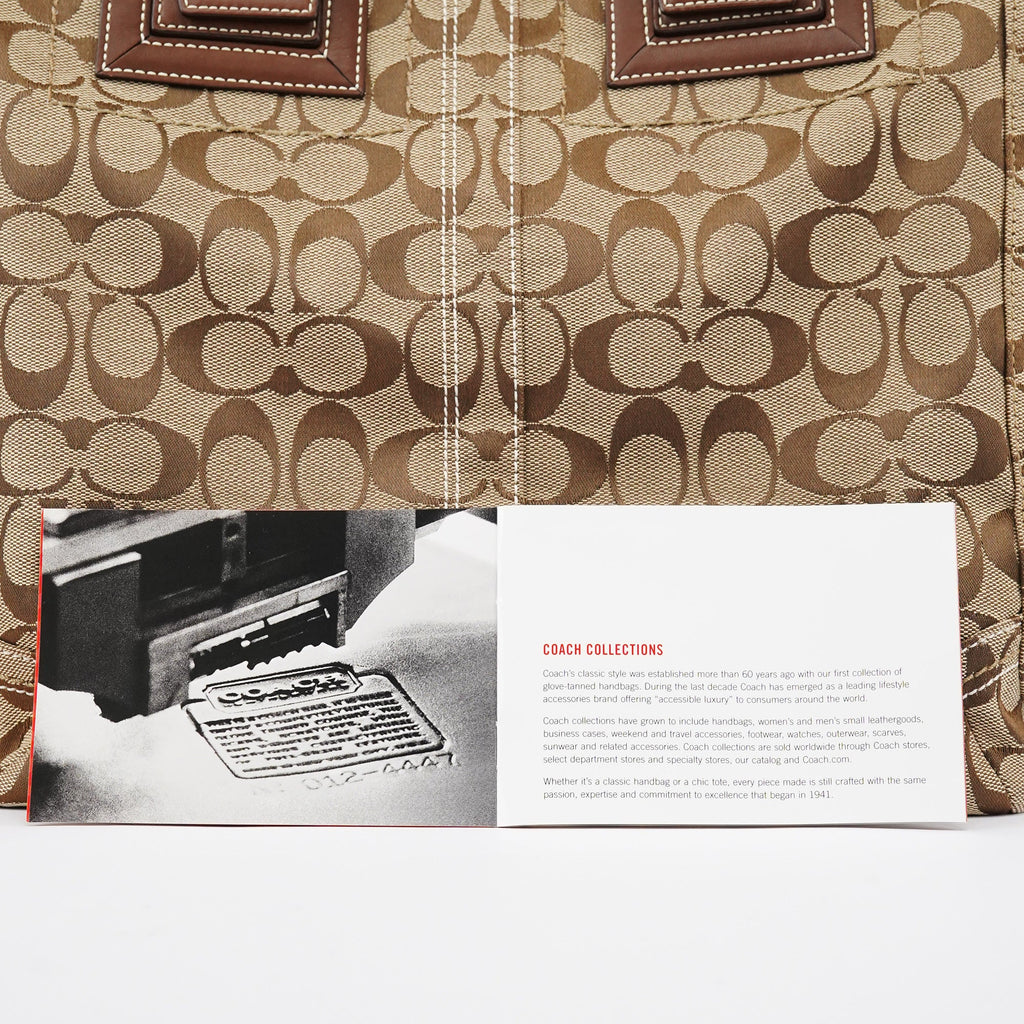 10080 Beige Brown Signature Soho Tote Bag
