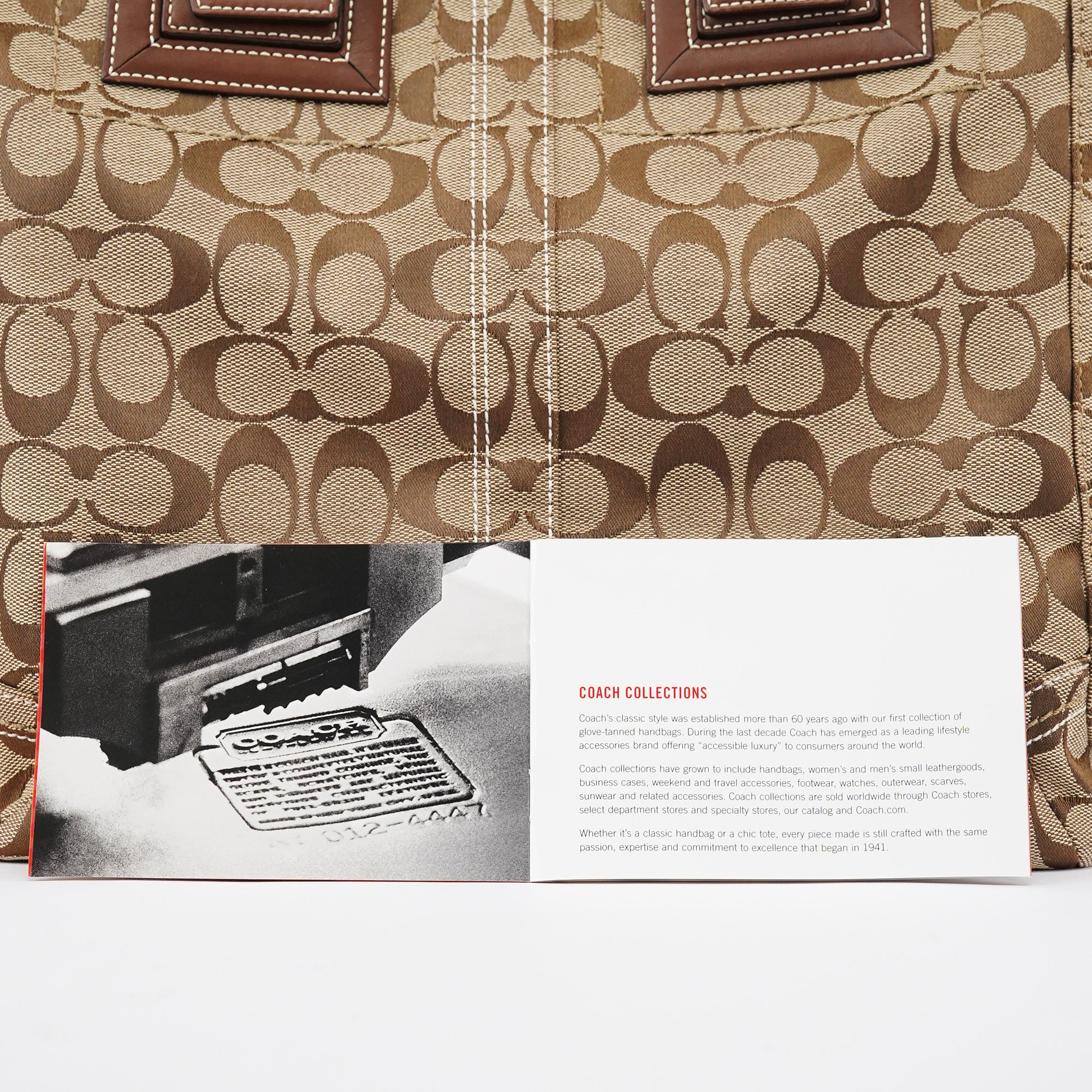 10080 Beige Brown Signature Soho Tote Bag