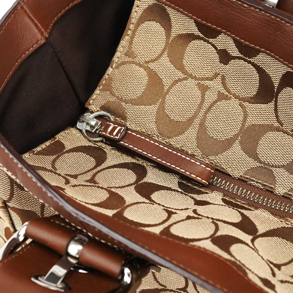 10080 Beige Brown Signature Soho Tote Bag