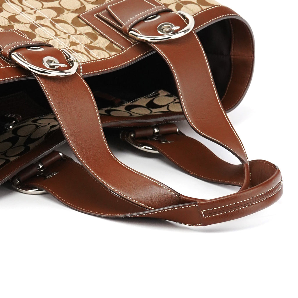 10080 Beige Brown Signature Soho Tote Bag