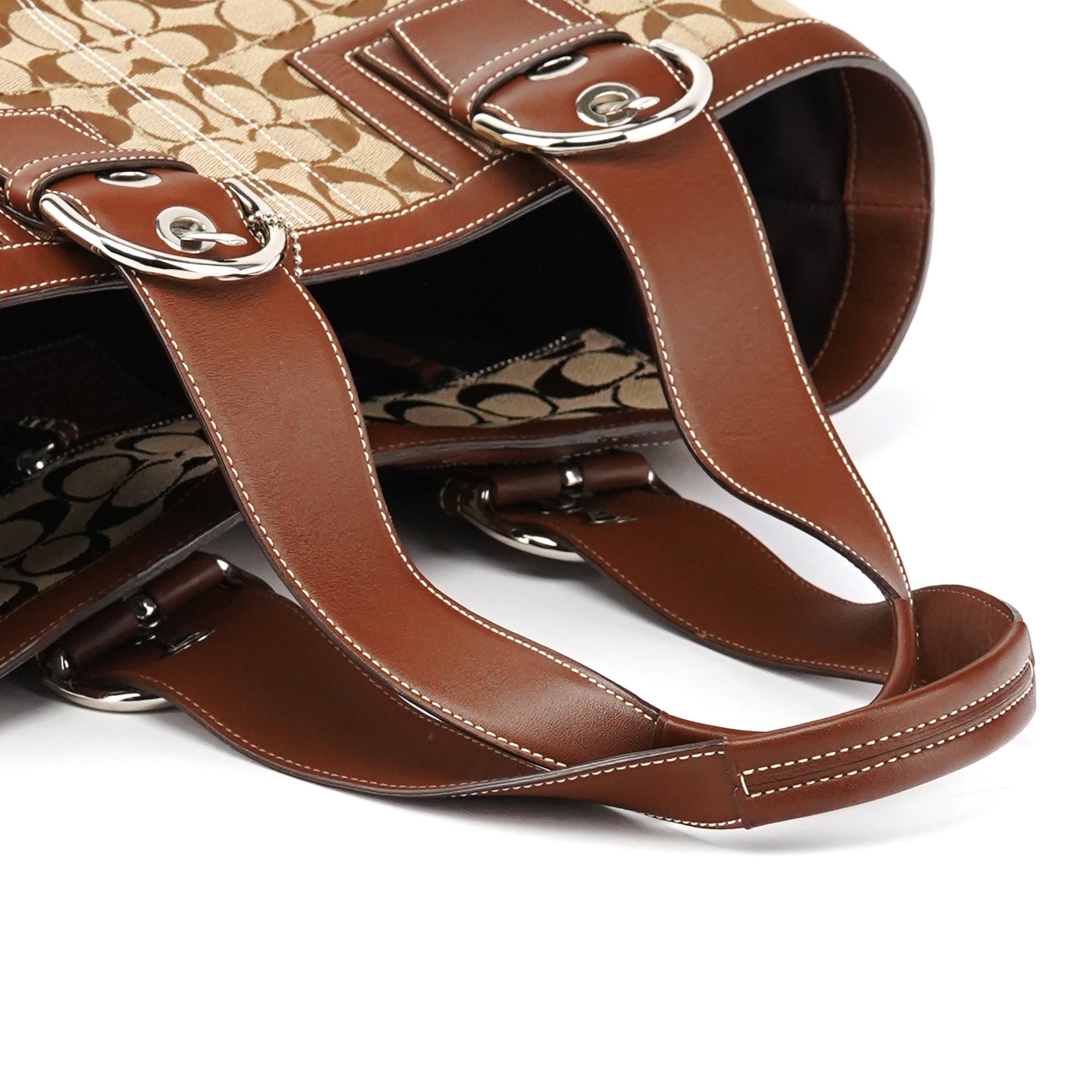 10080 Beige Brown Signature Soho Tote Bag