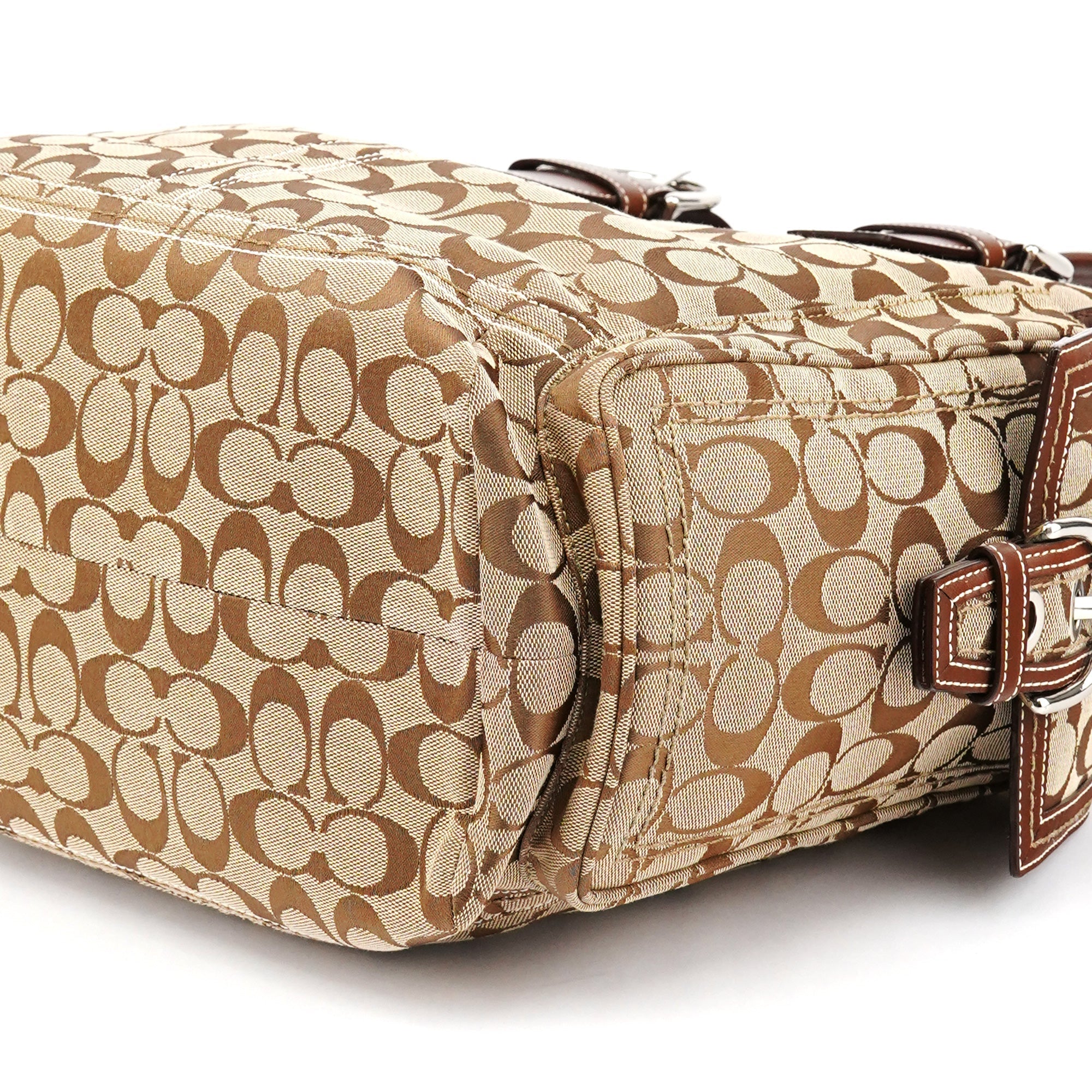 10080 Beige Brown Signature Soho Tote Bag