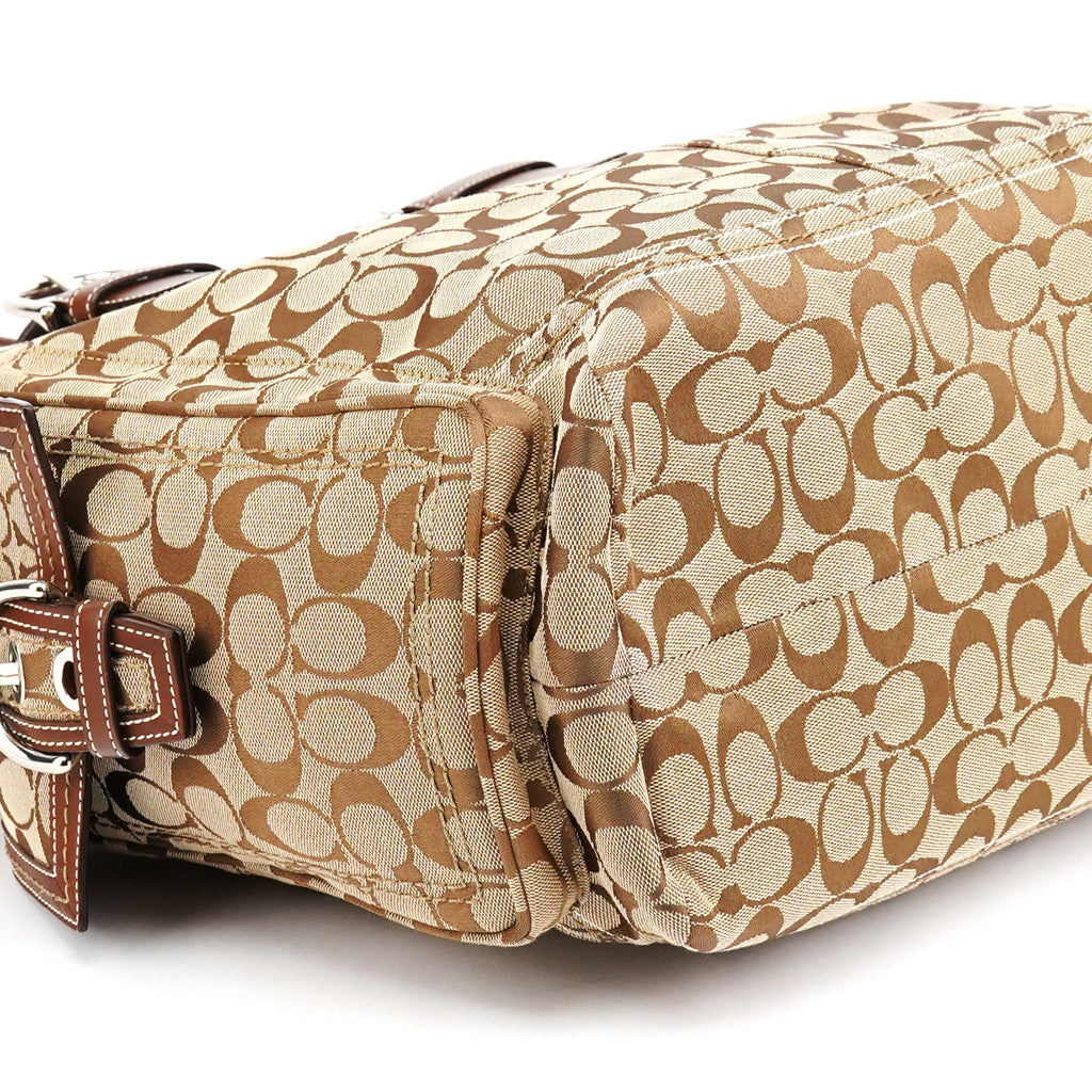 10080 Beige Brown Signature Soho Tote Bag