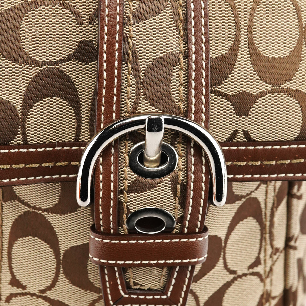 10080 Beige Brown Signature Soho Tote Bag