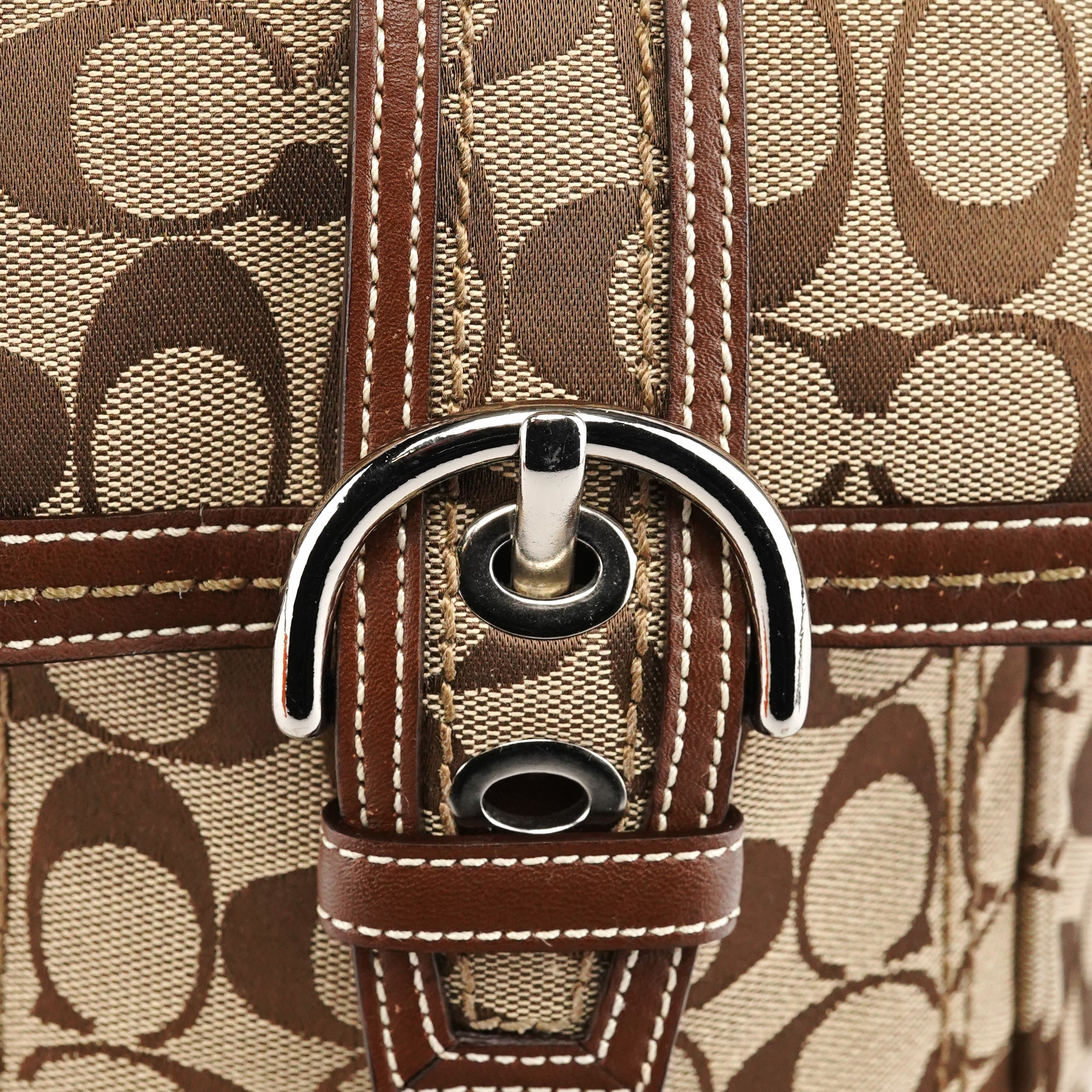 10080 Beige Brown Signature Soho Tote Bag