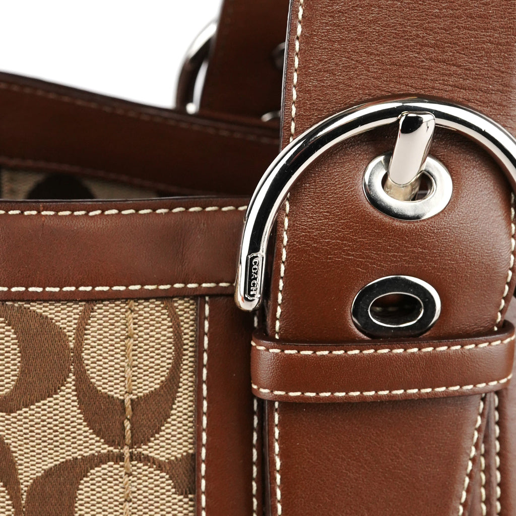 10080 Beige Brown Signature Soho Tote Bag