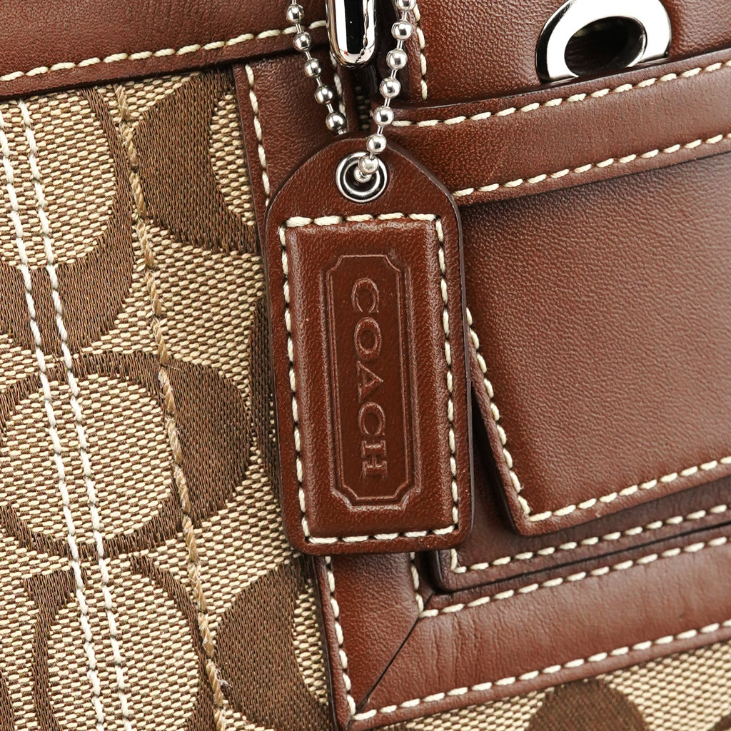 10080 Beige Brown Signature Soho Tote Bag