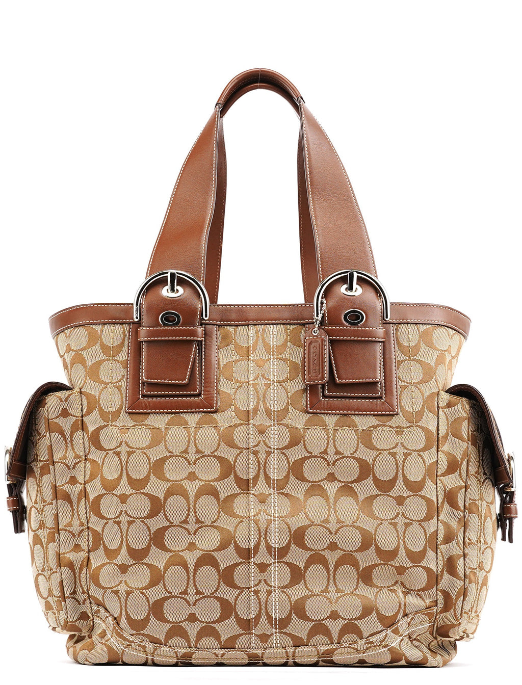 10080 Beige Brown Signature Soho Tote Bag