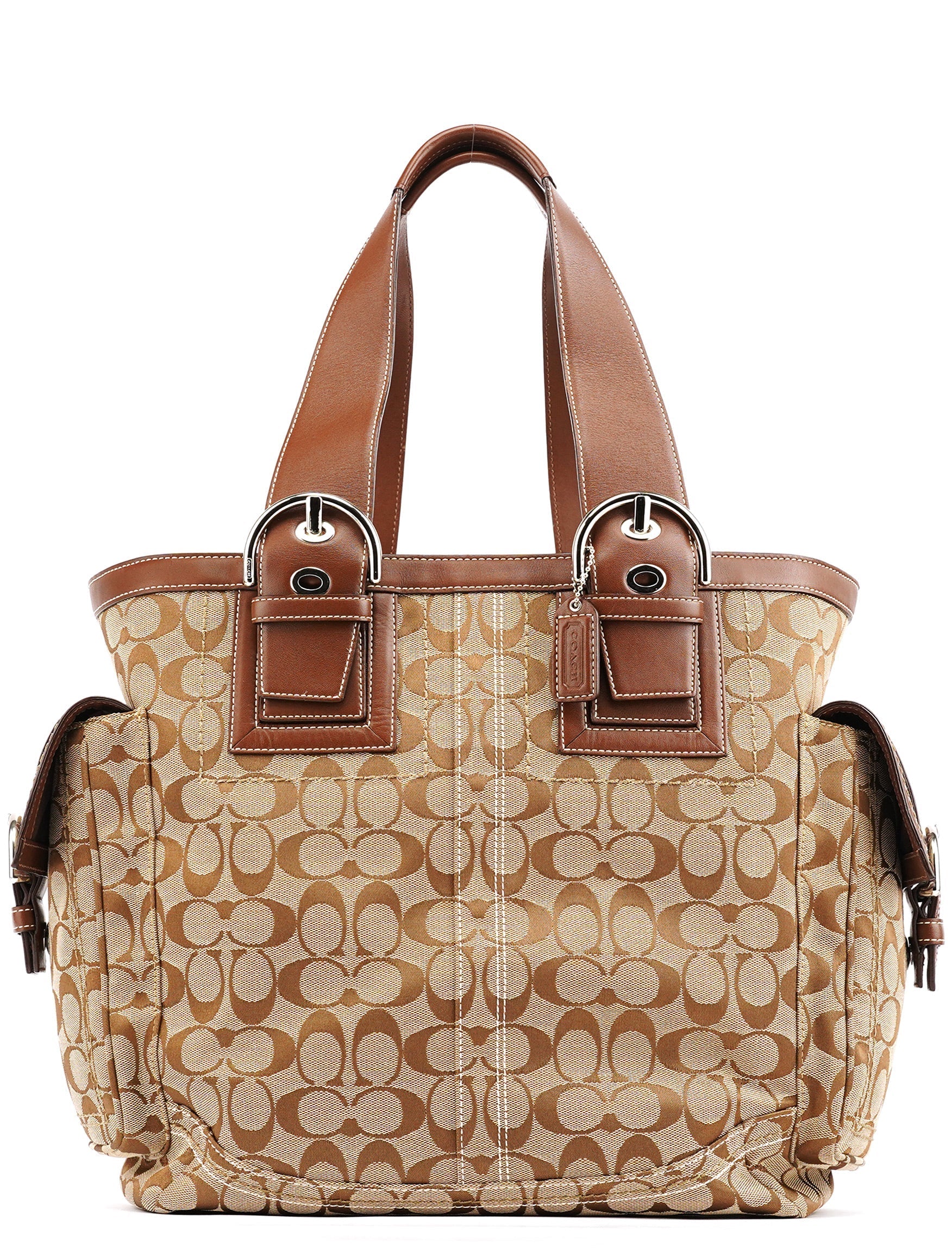 10080 Beige Brown Signature Soho Tote Bag