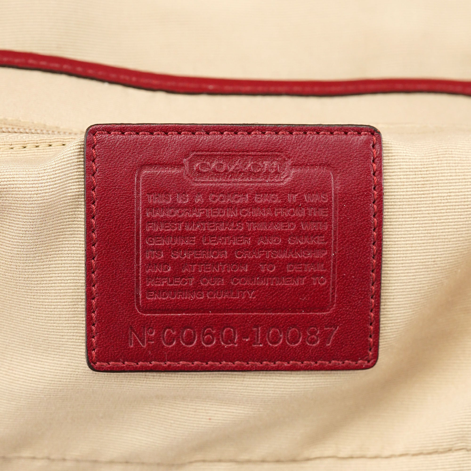 10087 Beige Burgundy Snakeskin Soho Shoulder Bag
