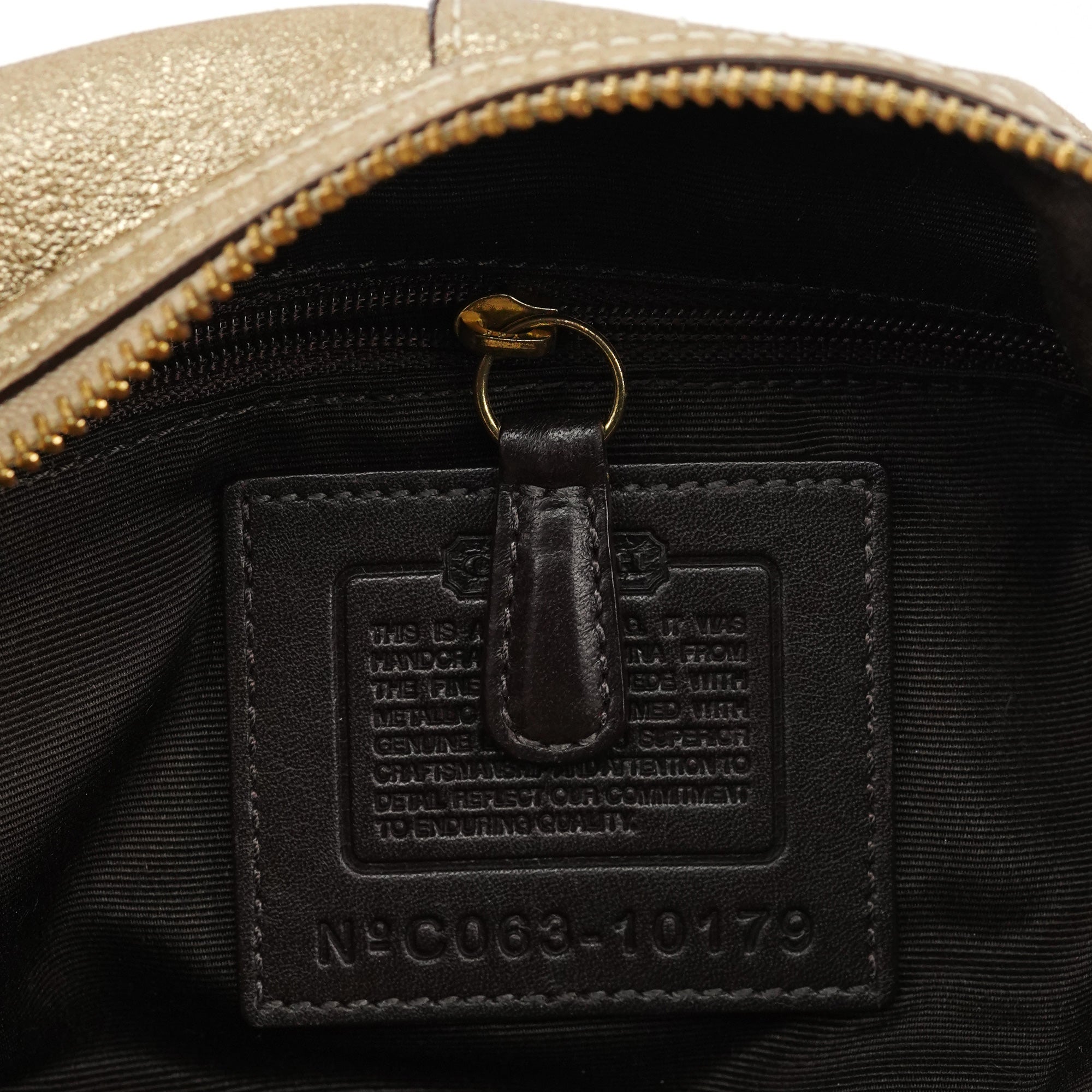 10179 Gold Leather Shoulder Bag