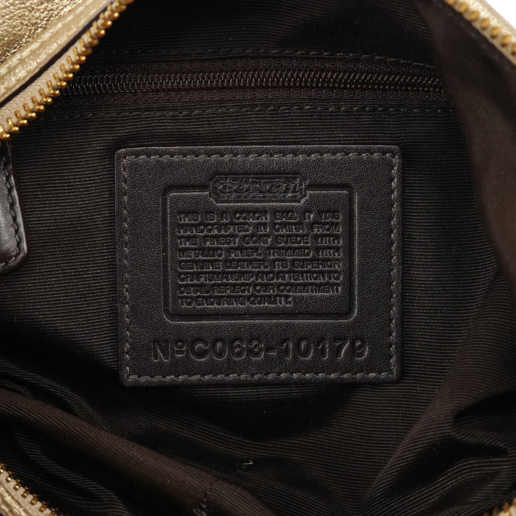 10179 Gold Leather Shoulder Bag
