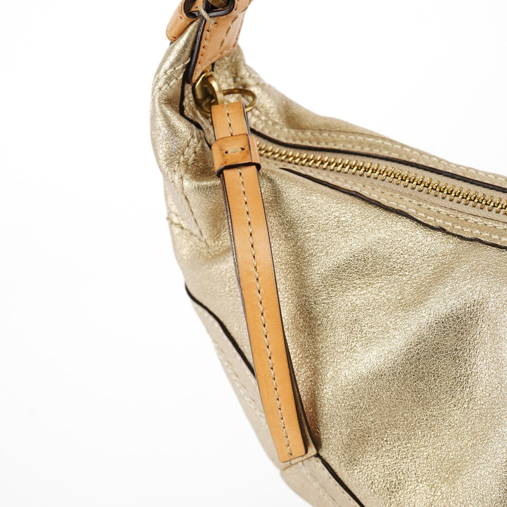 10179 Gold Leather Shoulder Bag