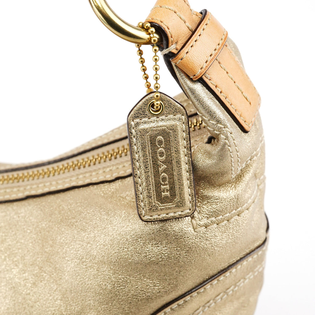 10179 Gold Leather Shoulder Bag