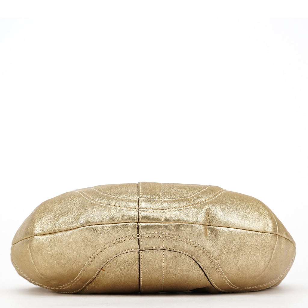 10179 Gold Leather Shoulder Bag