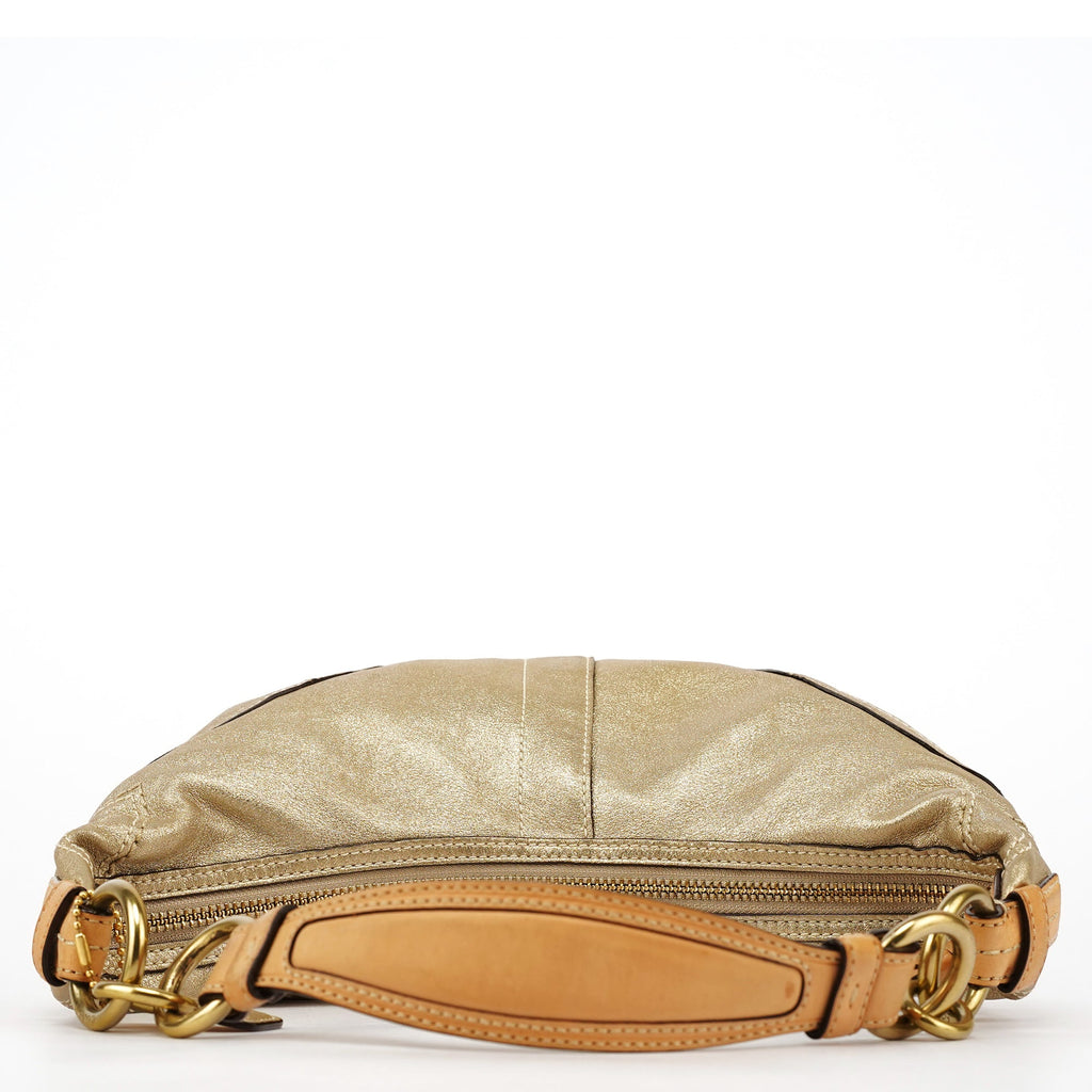 10179 Gold Leather Shoulder Bag