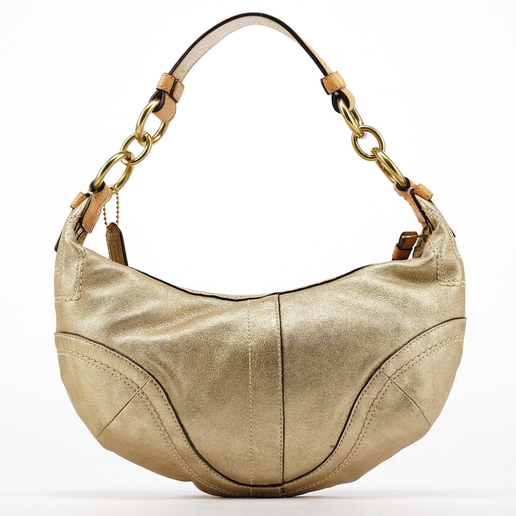 10179 Gold Leather Shoulder Bag