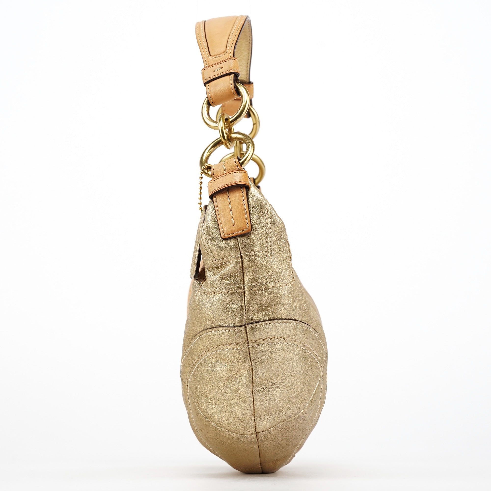 10179 Gold Leather Shoulder Bag