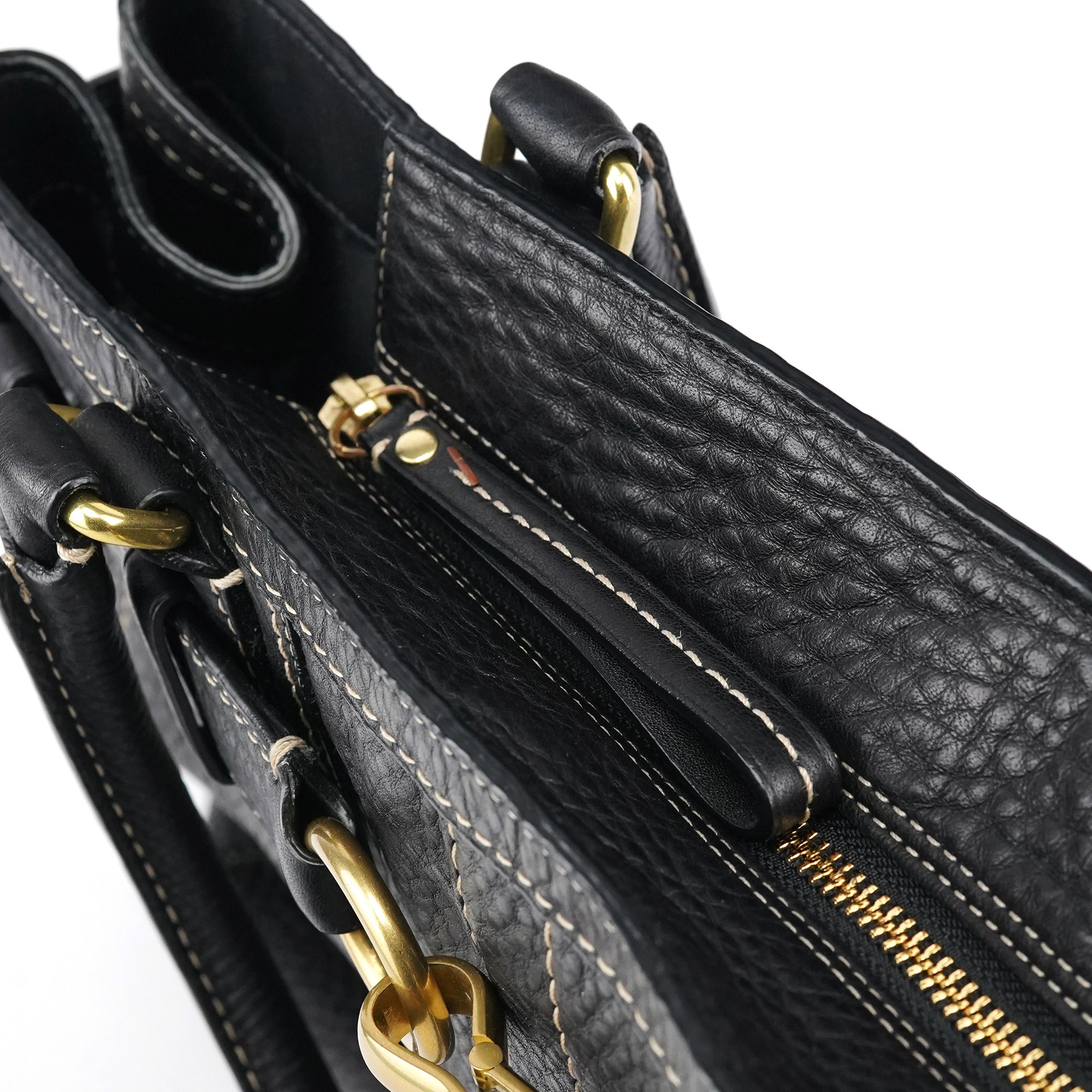 10213 Black Pebbled Leather Hampton Tote Bag