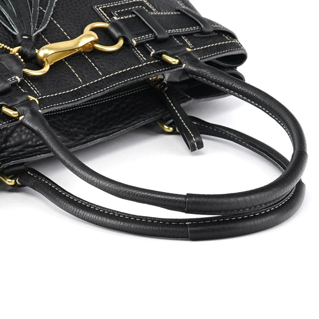 10213 Black Pebbled Leather Hampton Tote Bag