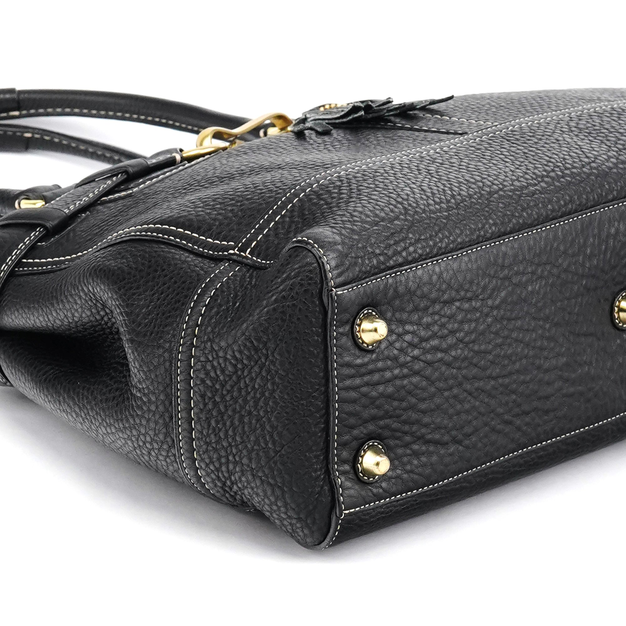10213 Black Pebbled Leather Hampton Tote Bag