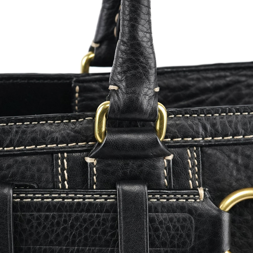 10213 Black Pebbled Leather Hampton Tote Bag