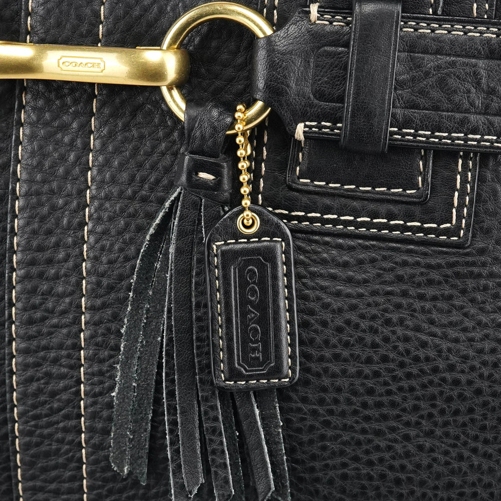 10213 Black Pebbled Leather Hampton Tote Bag