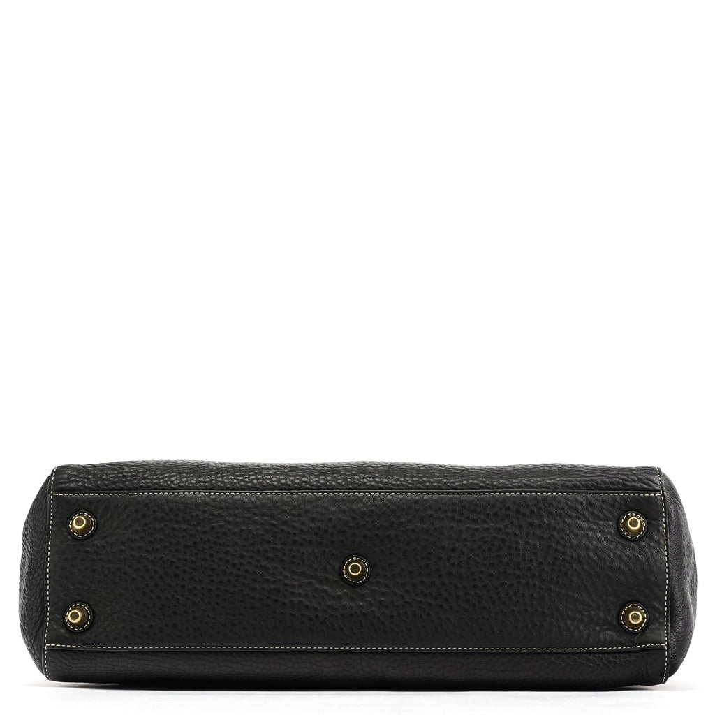 10213 Black Pebbled Leather Hampton Tote Bag