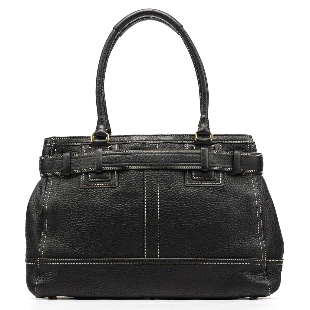 10213 Black Pebbled Leather Hampton Tote Bag