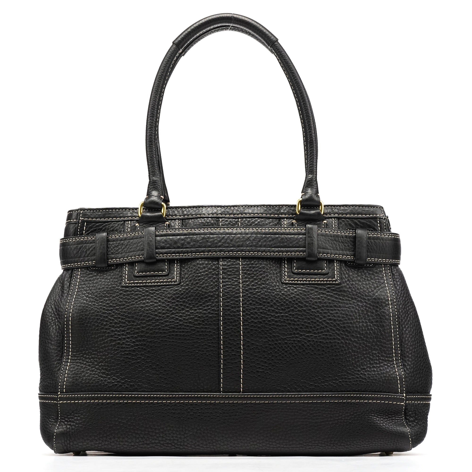 10213 Black Pebbled Leather Hampton Tote Bag