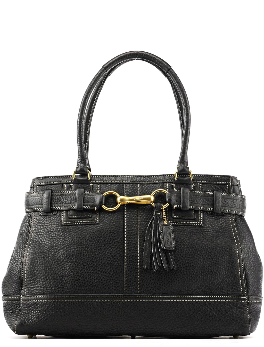 10213 Black Pebbled Leather Hampton Tote Bag