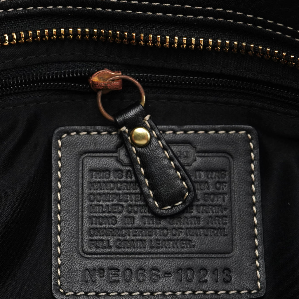 10213 Black Pebbled Leather Hamptons Tote Bag