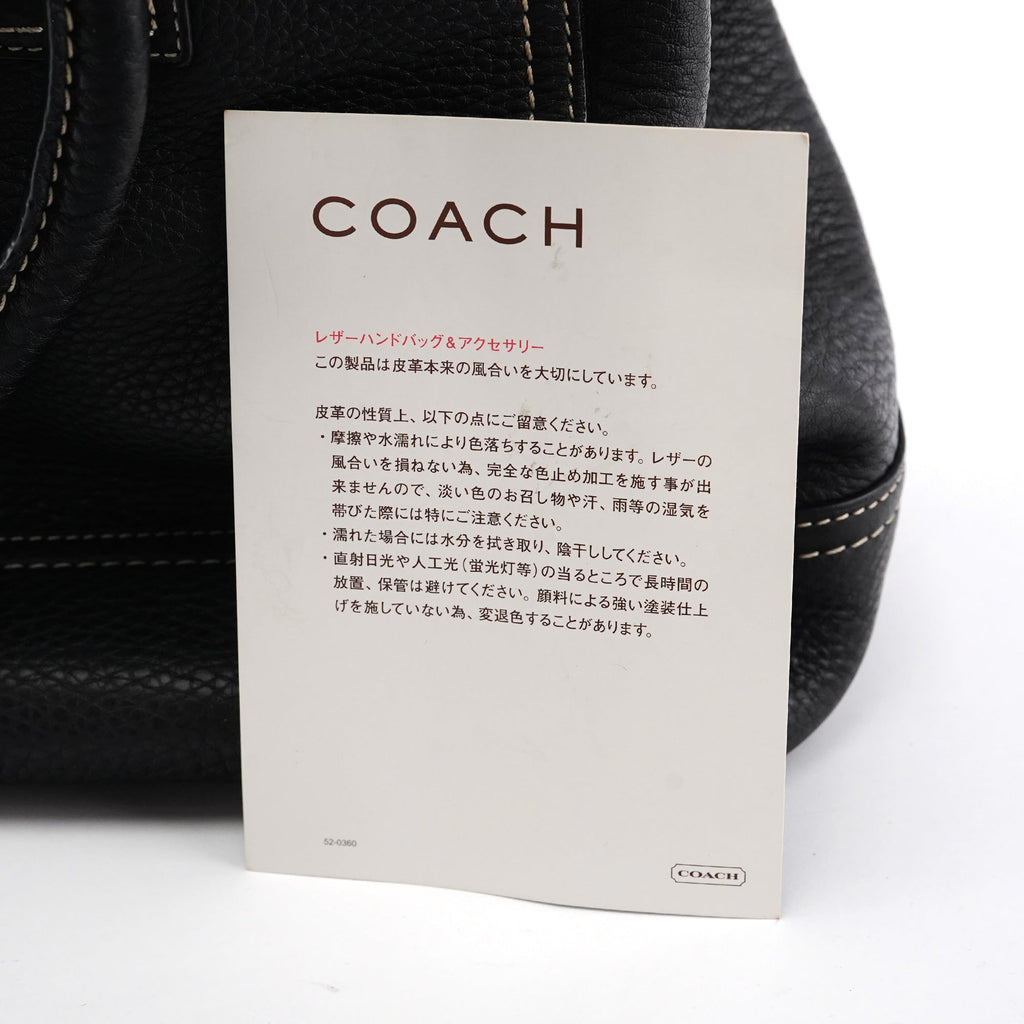 10213 Black Pebbled Leather Hamptons Tote Bag