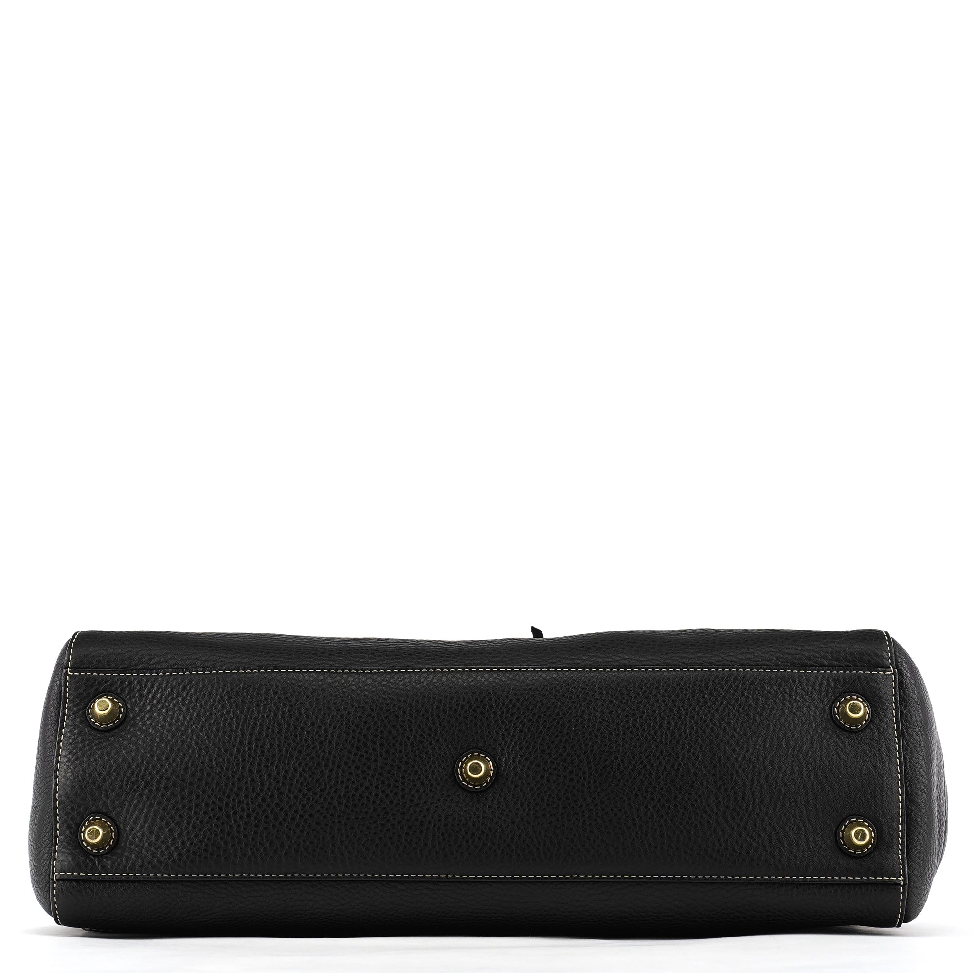 10213 Black Pebbled Leather Hamptons Tote Bag