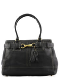 10213 Black Pebbled Leather Hamptons Tote Bag